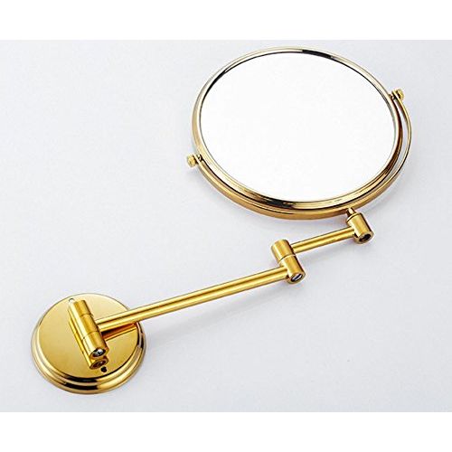  YYNNAME Extendable makeup mirror,Antique bathroom wall mount makeup mirror Folding mirror Retro toilet telescopic mirror Two-sided magnified mirror-C