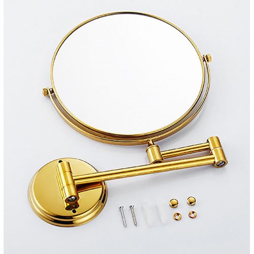  YYNNAME Extendable makeup mirror,Antique bathroom wall mount makeup mirror Folding mirror Retro toilet telescopic mirror Two-sided magnified mirror-C