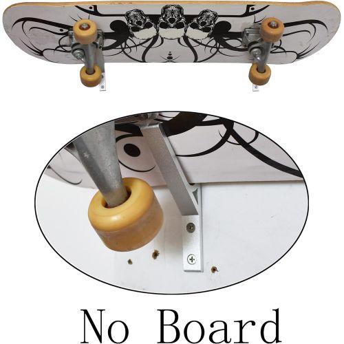  YYST 45° Angles Skateboard Wall Mount Skateboard Wall Hanger Storage Rack to fit Long Board , Skateboard, ,etc- W Silicone Pad in The Slot