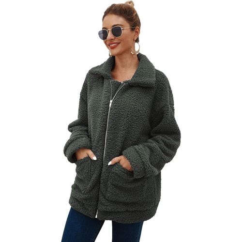  [아마존핫딜][아마존 핫딜] YYW SONGANG Jackets for Women,Casual Fleece Fuzzy Faux Shearling Warm Winter Oversized Outwear Jackets Shaggy Coat