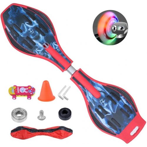  YYW Junior Caster Board Caster Boards with Illuminating Wheels Multi-Color Cool Wiggle Board Skateboard Flashing LED Wheels for Men and Women