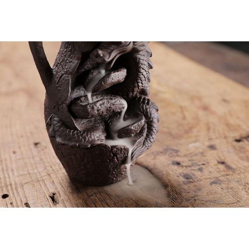  인센스스틱 YYW Backflow Incense Burner Holder Handmade Dragon Surround Bottle Decor Fountain Waterfall Incense Holder with 20 Backflow Incense Cones 30 Incense Sticks 1 Tweezer 1 Mat for Indoor M