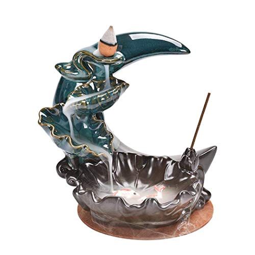  인센스스틱 YYW Backflow Incense Burner Incense Cone Burner Home Ornament Decoration Handicraft with 20 Backflow Incense Cones 30 Incense Sticks (Fish 01)