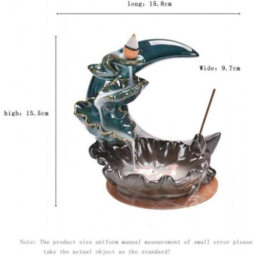  인센스스틱 YYW Backflow Incense Burner Incense Cone Burner Home Ornament Decoration Handicraft with 20 Backflow Incense Cones 30 Incense Sticks (Fish 01)