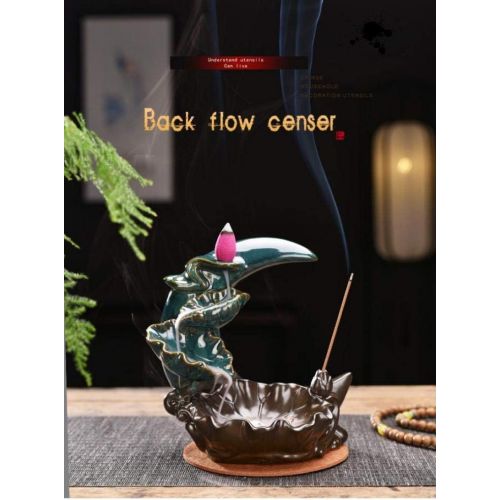  인센스스틱 YYW Backflow Incense Burner Incense Cone Burner Home Ornament Decoration Handicraft with 20 Backflow Incense Cones 30 Incense Sticks (Fish 01)