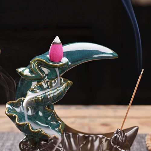  인센스스틱 YYW Backflow Incense Burner Incense Cone Burner Home Ornament Decoration Handicraft with 20 Backflow Incense Cones 30 Incense Sticks (Fish 01)