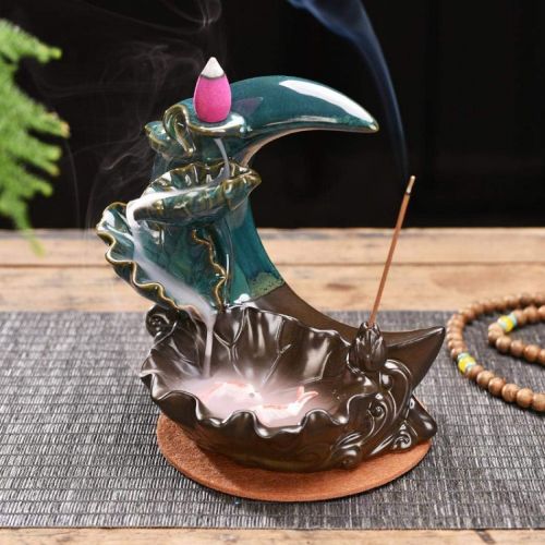  인센스스틱 YYW Backflow Incense Burner Incense Cone Burner Home Ornament Decoration Handicraft with 20 Backflow Incense Cones 30 Incense Sticks (Fish 01)