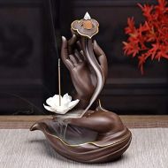 인센스스틱 YYW Lotus Bergamot Backflow Incense Holder, Home Incense Burner With 10pcs Backflow Incense Cones, Ceramic Incense Holder Incense Burner