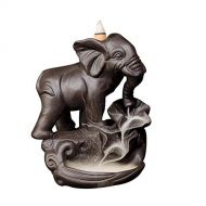 인센스스틱 YYW Decorative Elephant Backflow Incense Holder, Home Incense Burner with 20pcs Backflow Incense Cones, Ceramic Incense Holder Incense Burner Aromatherapy