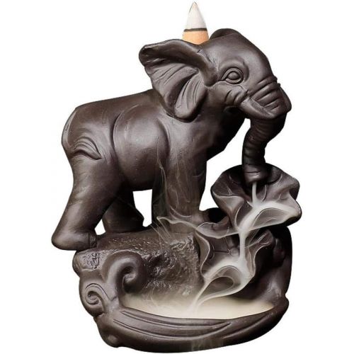  인센스스틱 YYW Decorative Elephant Backflow Incense Holder, Home Incense Burner with 20pcs Backflow Incense Cones, Ceramic Incense Holder Incense Burner Aromatherapy