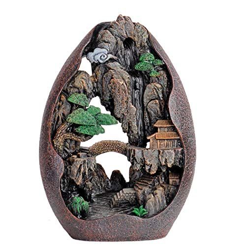  인센스스틱 YYW Waterfall Backflow Incense Burner Mountain Incense Holders Backflow Incense Cone Sticks Burner Holder with 20 Cones (Incense burner 01)