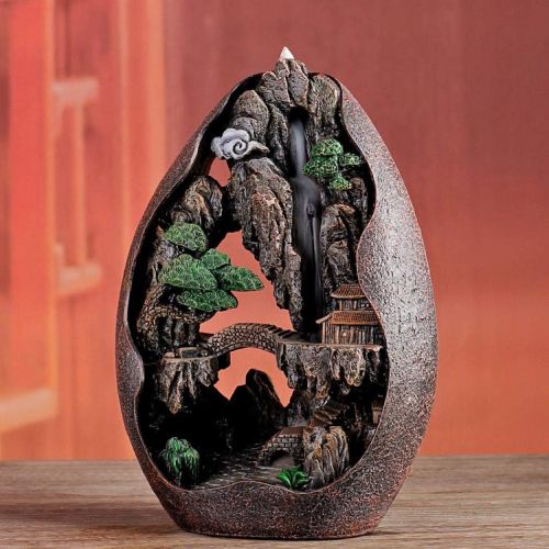  인센스스틱 YYW Waterfall Backflow Incense Burner Mountain Incense Holders Backflow Incense Cone Sticks Burner Holder with 20 Cones (Incense burner 01)