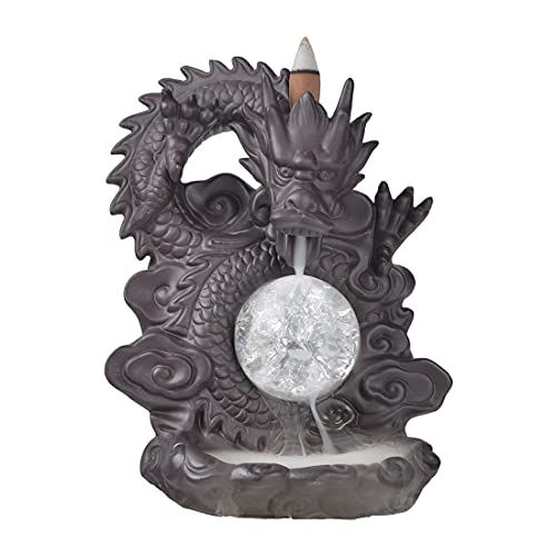  인센스스틱 YYW Dragon Incense Holders Backflow Incense Burner with 20 Pcs Incense Cone 30 Pcs Incense Sticks Aromatherapy Ornament Home Decor (Dragon incense burner 01)