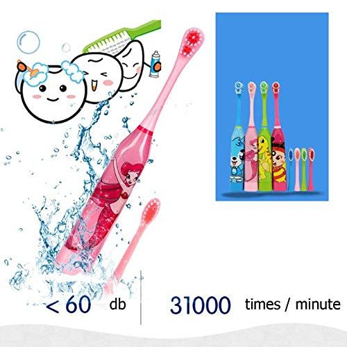  YZS Children Electric Toothbrush Cartoon Pattern Double-sided Tooth Brush Electric Teeth Brush For Kids with...