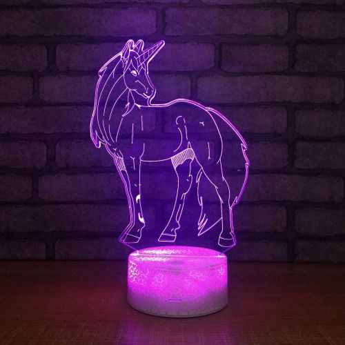  YZYDBD 3D Night Light Optical Illusion Night Lamp,Bedroom Lighting 3D USB Home Decoration Bedside LED Night Light Mood Sleeping Horse Modelling Colorful Acrylic Table Lamp Gift