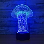 YZYDBD 3D Night Light Optical Illusion Acrylic Mushroom 3D Night Light LED 7 Colors Mood Lamp Touch Switch Kids Child Living/Bedroom Table/Desk Sleeping Light