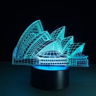 YZYDBD 3D Night Light Optical Illusion Creative House Model 7 Color Change LED 3D Night Light Luminarias Touch Rempte 3D Table Mood Lamp for Home Decor