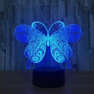 YZYDBD 3D Night Light Optical Illusion 3D Night Light Beautiful Butterfly Changeable Mood Lamp LED 7 Color Illusion Table Lamp for Home Decor with Touch Switch