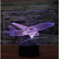 YZYDBD 3D Night Light Optical Illusion Air Plane 3D Night Light LED Touch Table Lamp Optical Illusion Bulbing Light 7 Colors Changing Mood Lamp USB Lamp