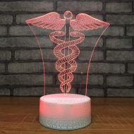 YZYDBD 3D Night Light Optical Illusion Night Lamp,Bedroom Decor USB 3D 7 Colors Changing Vision Night Light Double Snake Wings Modelling Led Romantic Mood Desk Lamp Creative Gift
