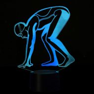 YZYDBD 3D Night Light Optical Illusion Night Lamp,Home Decor Bedroom 3D LED Swimming Ready to Posture Shape Nightlights Touch Colorful Gradient Desk Lamp Mood Lighting Decoration