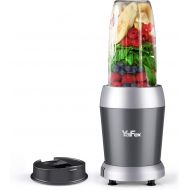 YaFex 700W Personal Blender for Shakes and Smoothies, 6-Blade Smoothie Blender for Frozen Fruit and Ice, with 1 28 Oz Travel Bottle, 1 To-Go Lid, BPA Free & Dishwasher Safe (Gray/S