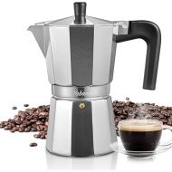 Yabano Stovetop Espresso Maker, 6 Cups Moka Coffee Pot Italian Espresso for Gas or Electric Ceramic Stovetop, Italian Coffee maker for Cappuccino or Latte