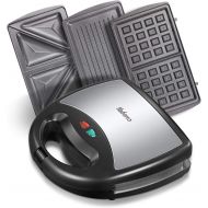 [아마존 핫딜] Yabano Sandwich Maker, Waffle Maker, Sandwich Grill, 800-Watts, 3-in-1 Detachable Non-stick Coating, LED Indicator Lights, Cool Touch Handle, Anti-Skid Feet, Black