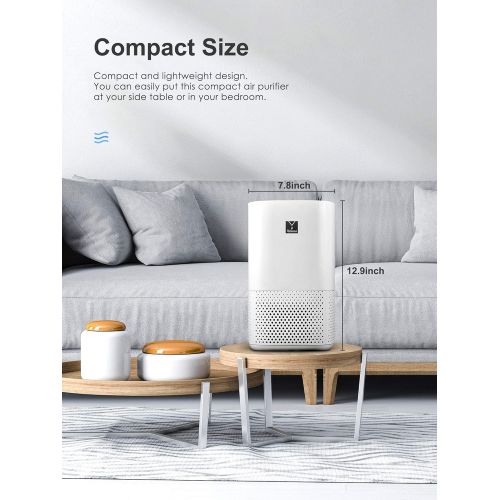  Yabano Air Purifiers Smoke Air Cleaner for Home Bedroom, 215 ft² Coverage, 20db Ultra Quiet, H13 True HEPA Filter 99.97% Effectively Remove Air Pollutants