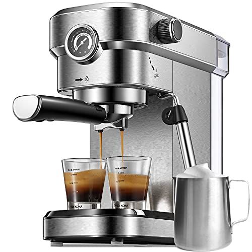  [아마존베스트]Yabano Espresso Machine, Compact Espresso Maker with Milk Frother Wand, 15 Bar Professional Coffee Machine for Espresso, Cappuccino and Latte
