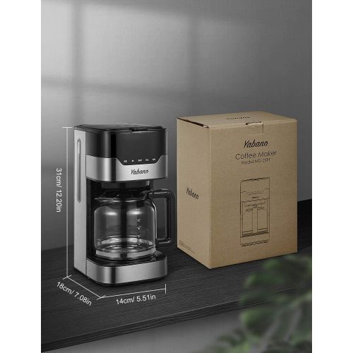  [아마존베스트]Yabano Filter Coffee Machine Digital with Timer, AromaSelector, Permanent Filter, Touch Screen, 900W, 1.5 L, Stainless Steel