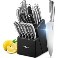 [아마존베스트]Yabano Knife Block Professional Knife Set 16-Piece Stainless Steel Chefs Knife with Wooden Block