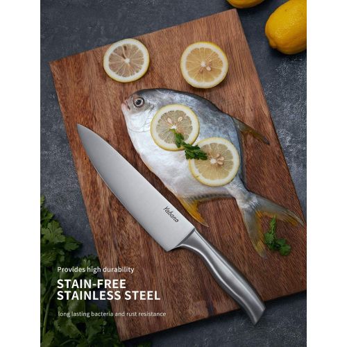  [아마존베스트]Yabano Knife Block Professional Knife Set 16-Piece Stainless Steel Chefs Knife with Wooden Block