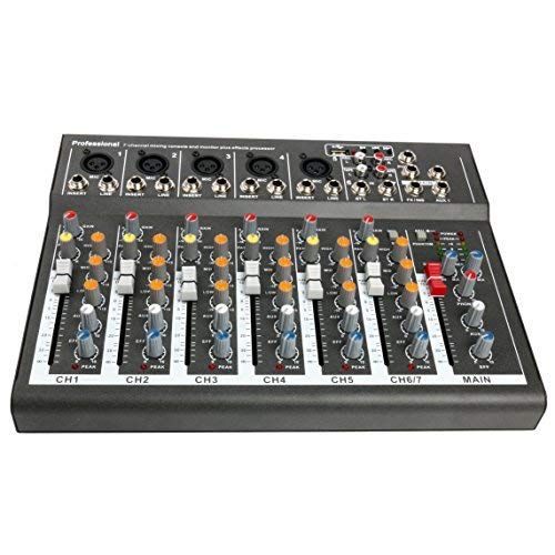  YaeCCC Professional 47 Channel Live Studio Audio Sound USB Compact DJ-Mixer Mixing Console (7 Channel)