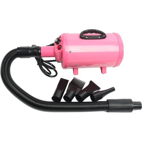  YaeCCC Portable Dog Cat Pet Grooming Dryer 2400w Salon Blow Hair Dryer Quick Draw Hairdryer with Different 4 Nozzles Pet Hairdryer Machine Set