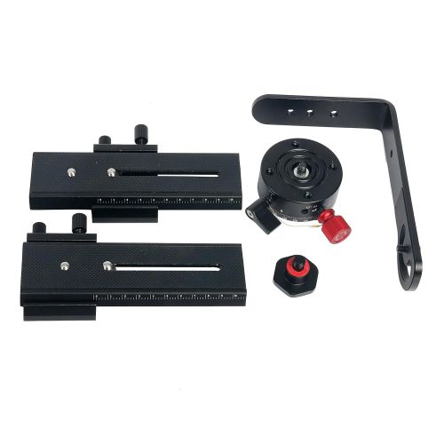  YaeCCC 360° Swivel Panoramic Indexing Spinner + 2 Way Rail Slider+ L Bracket Kit