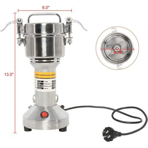  [아마존베스트]YaeMarine 110V High Speed Electric Grain Mill Grinder Stainless Steel Electric Spice Herb Cereals Coffee Rice Corn Sesame Soybean Flour Powder Machine Commercial Home Clinic Pharma