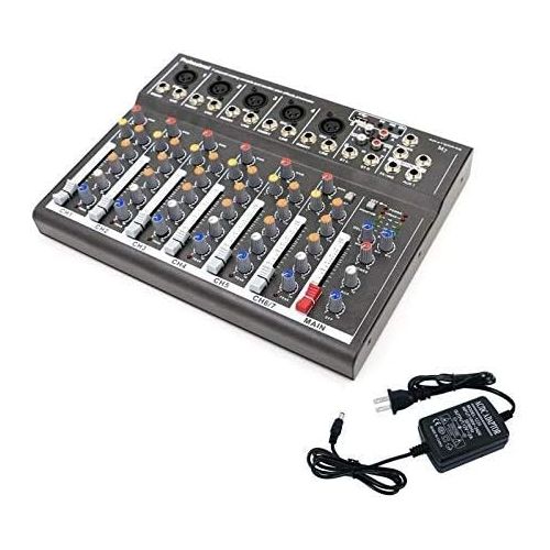  YaeCCC 4/7 Channel Professional Powered Mixer Power Mixing Live Studio Audio Sound DJ-Mixer Mixing Console with USB slot (7 Channel)