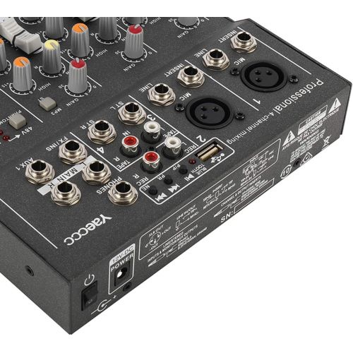  YaeCCC Professional 4/7 Channel Live Studio Audio Sound USB Compact Mixer Mixing Console (4 Channel)