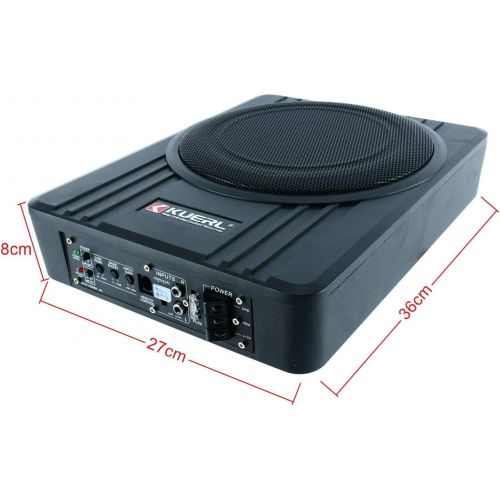  Yaeccc 10 Inch 600W Car Under-Seat Sub Woofer Active Powered Amplifier Bass Enclosed