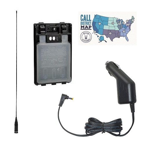  Yaesu FT-1XD C4FM Dual Band Radio Accessory Bundle - Includes Comet Hi-Gain Antenna, AA Battery Case, Cigarette Lighter Adapter and Ham Guides TM Quick Reference Card!!