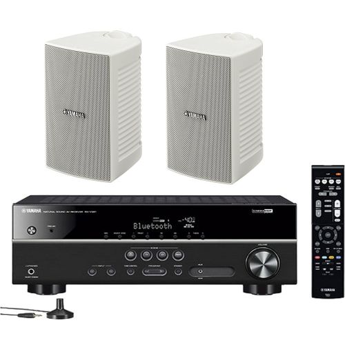 야마하 Yamaha 5.1-Channel Wireless Bluetooth 4K AV Home Theater Receiver + Yamaha Natural Sound High performance 2-Way IndoorOutdoor Weatherproof Speakers (Pair)