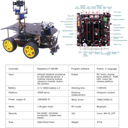  [아마존 핫딜] [아마존핫딜]Yahboom Raspberry Pi Robot Kit for 4B / 3B+ Project with HD Camera, Programmable Robotice Truck with 4WD, Electronics Education DIY Set for Adult (Raspberry Pi Not Included)