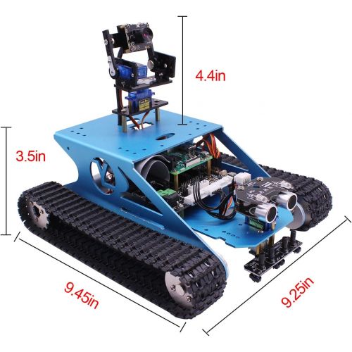  [아마존핫딜][아마존 핫딜] Yahboom Professional Raspberry Pi Tank Smart Robot Kit WiFi Wireless Video Programming Electronic DIY Robot Kit for Teens and Adults Compatible Pi 4B / 3B+(Raspberry Pi not Include