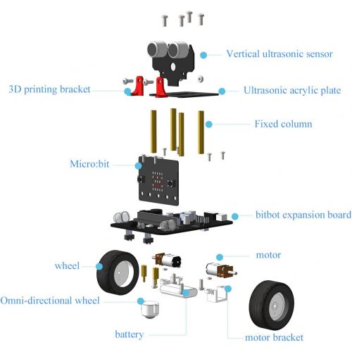  [아마존베스트]Yahboom Robot Kit for Microbit STEM Education for Kids to Programmable BBC Micro:bit DIY Toy Car with Tutorial Electronic Science for 8+ (Without Micro bit)