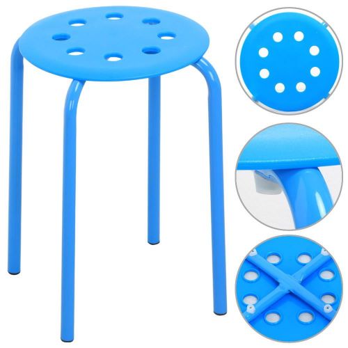  Yaheetech 5 Color Portable Plastic Stackable Stools Round Top BacklessArmless Bar Stools Set
