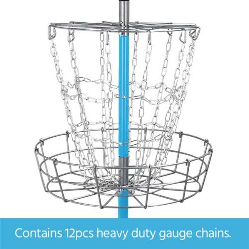  Yaheetech Portable Disc Golf Basket - Lightweight Double Chains Portable Practice Target Steel Frisbee Hole Disc Golf Goals Catcher