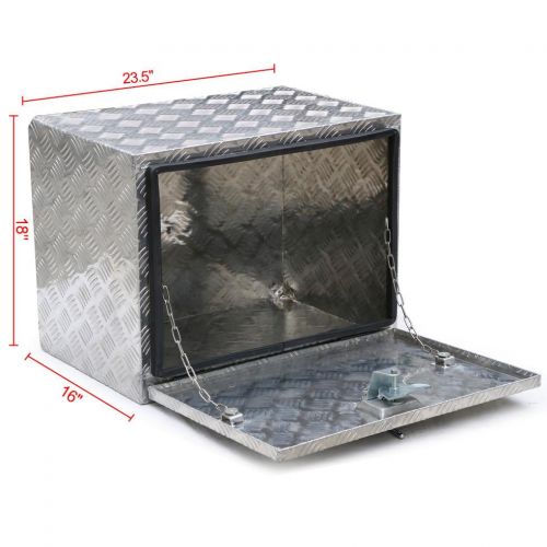  Yaheetech 24 Truck Tool Box Aluminum Trailer Truck Pickup Underbody Underbed Tongue Tool Box Storage