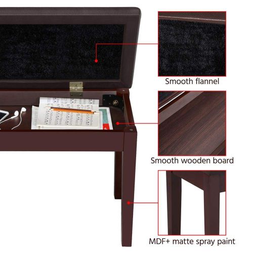  Yaheetech Padded Piano Bench Storage Bench Stool Keyboard Benches Chairs Seat Perfect for Piano Zither Guitar Fork Music Wind Music & Most Other Musical Instruments
