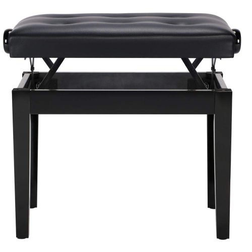  Yaheetech Adjustable Piano Bench Wooden Faux Leather Padded Piano Stool Electronic Piano Stool Keyboard Bench Black